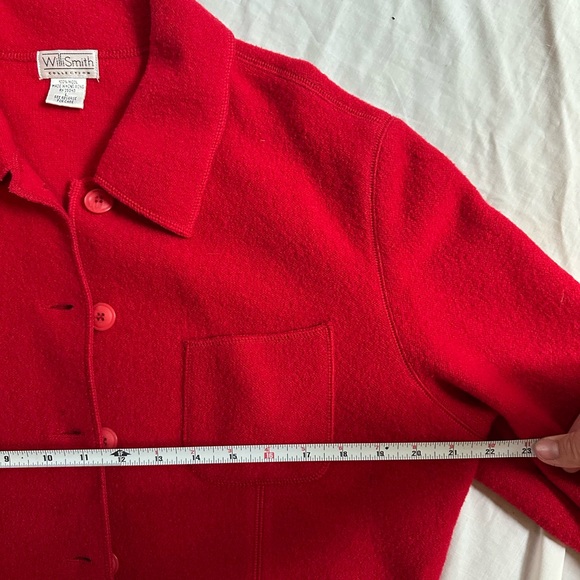 Willi Smith 100% Wool Women's Red Chore Jacket - Picture 5 of 8